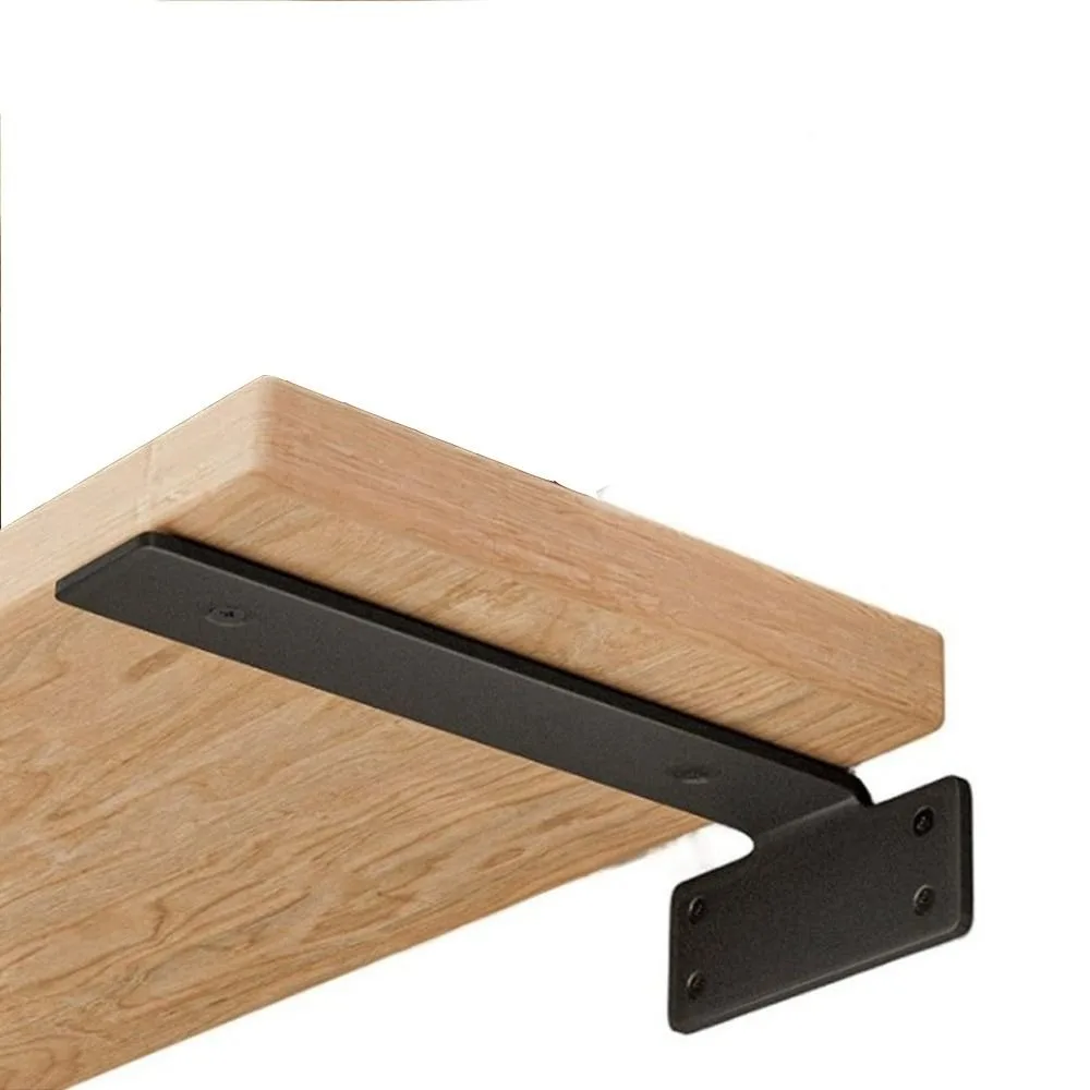 Metal Floating Shelf Brackets Wall Mount Heavy Duty Shelves Brackets 1/5 Inch  Invisible L Brackets for Shelves Support