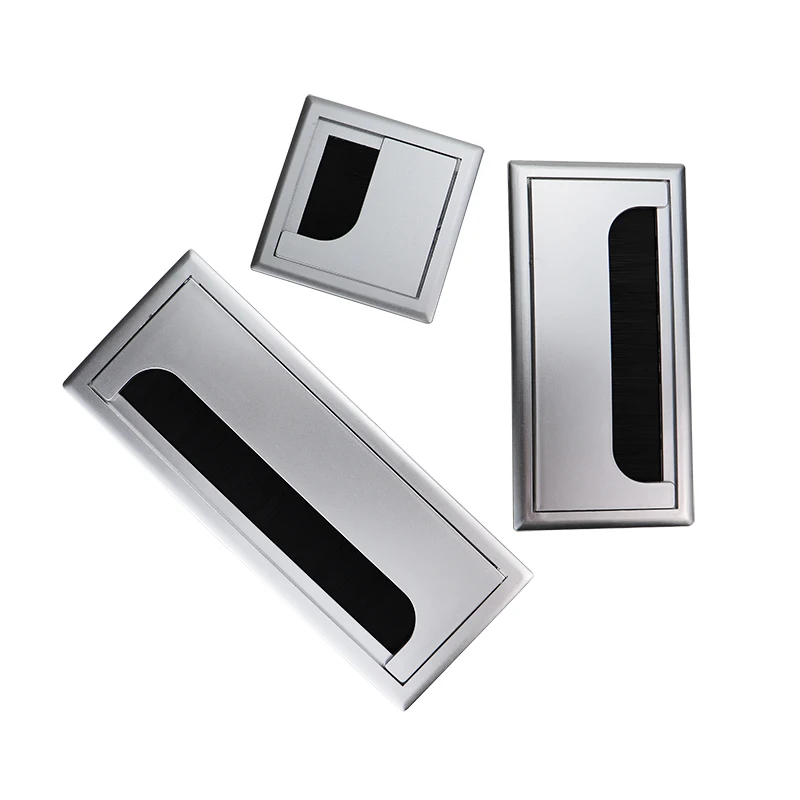 Desktop Abs Plastic Brush Wire Box Office Organizer Pc Computer Desktop Table Cable Cover  Organization Outlet Cover Plug Holder