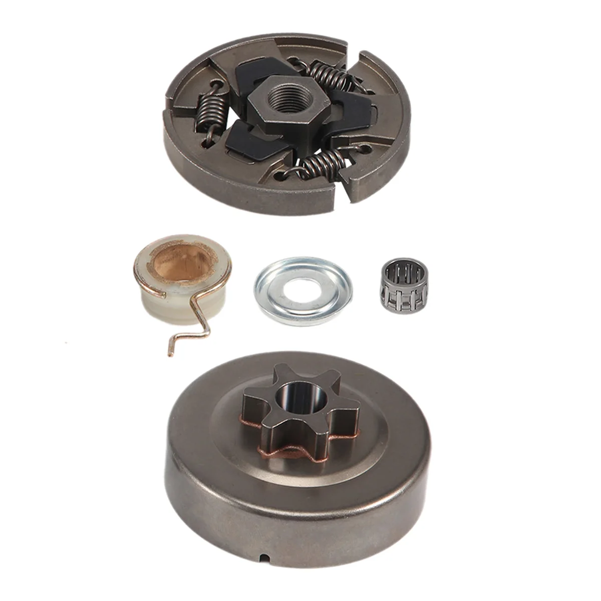 Embrague de piñón de 3/8 pulgadas para motosierra Stihl 017 018 021 023 025 Ms170 Ms180 Ms210 Ms230 Ms250 con arandela Kit de clip electrónico de repuesto
