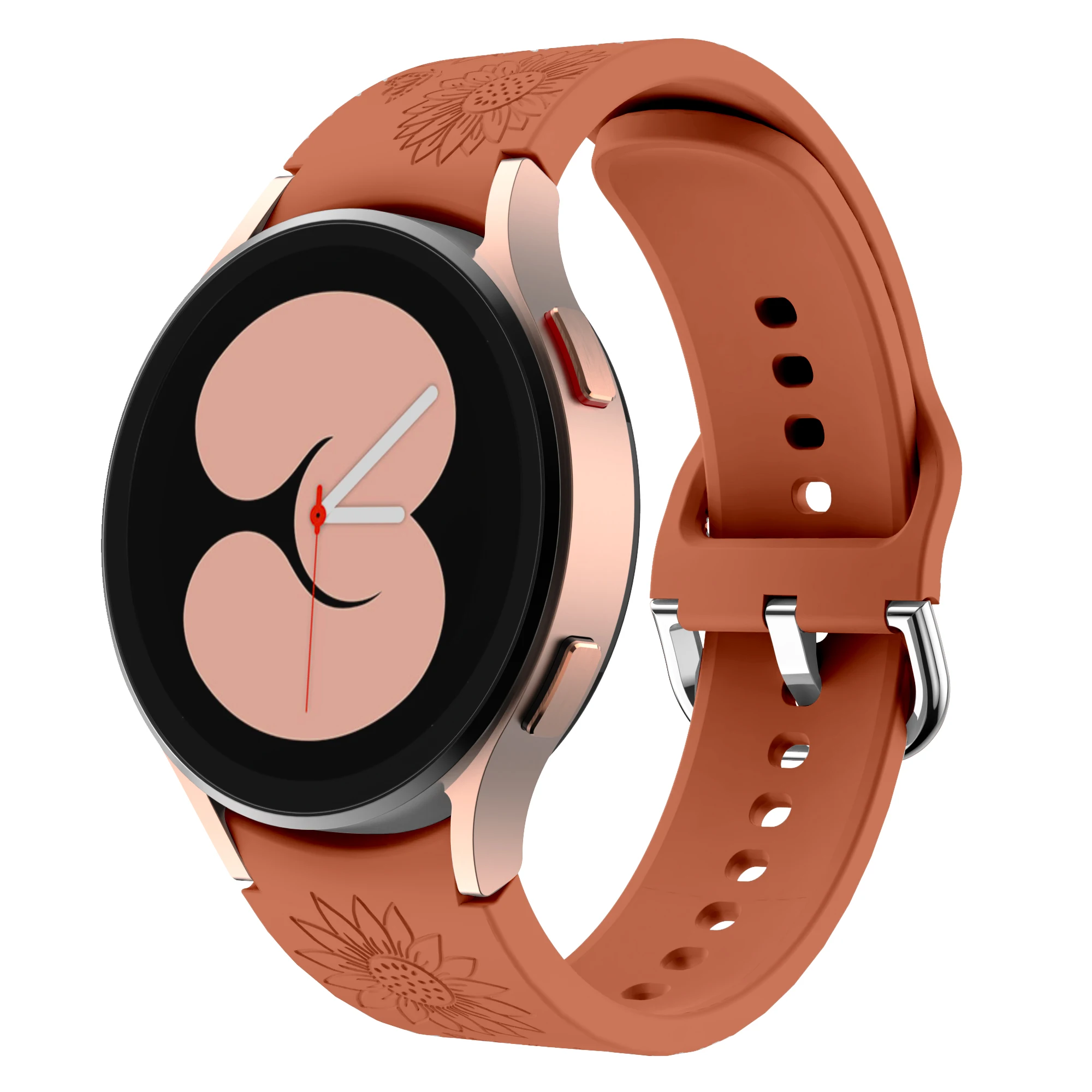Bracelet en silicone gravé Boho pour femme, bande décorative, compatible avec Samsung Galaxy Watch 6 5 4 Classic, 43mm