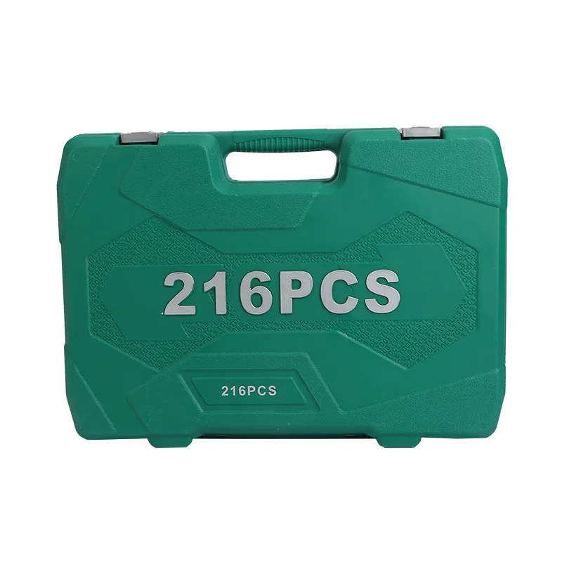 216-Piece DIY Vehicle Repair Tool Set Plastic Power Hand Repair Kit Wrenches Ratchet Cutter Bits for Home Garden OEM Hard Case
