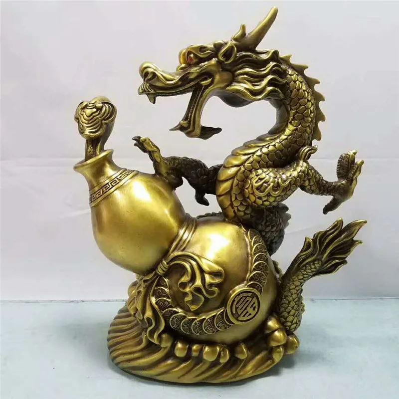 Brass Dragon Ornaments Brass Blue Dragon Antique Old Office Decoration Gift