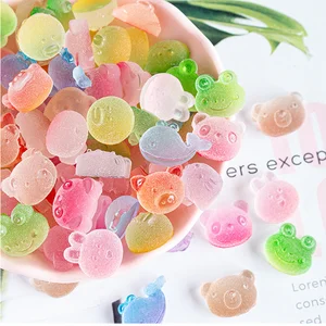 Kawaii Gummy Bear Nail Charm ، دونات قلب حلوى ناعمة ، زخرفة فن الأظافر الحيوانية ، مزيج الألوان لفن الأظافر ، Cabochons ، 11 مم ، 20 قطعة أعلى 8 مبيعات دمية أفخم الدب الصمغية - رقم 6