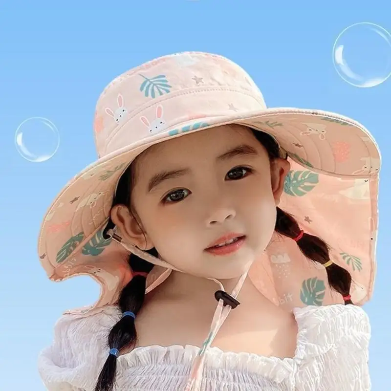 

U13F Adjustable Baby Sun Hat Acrylic Fabric Summer Essential Headwear For 48-54cm Head Circumference Easy Care
