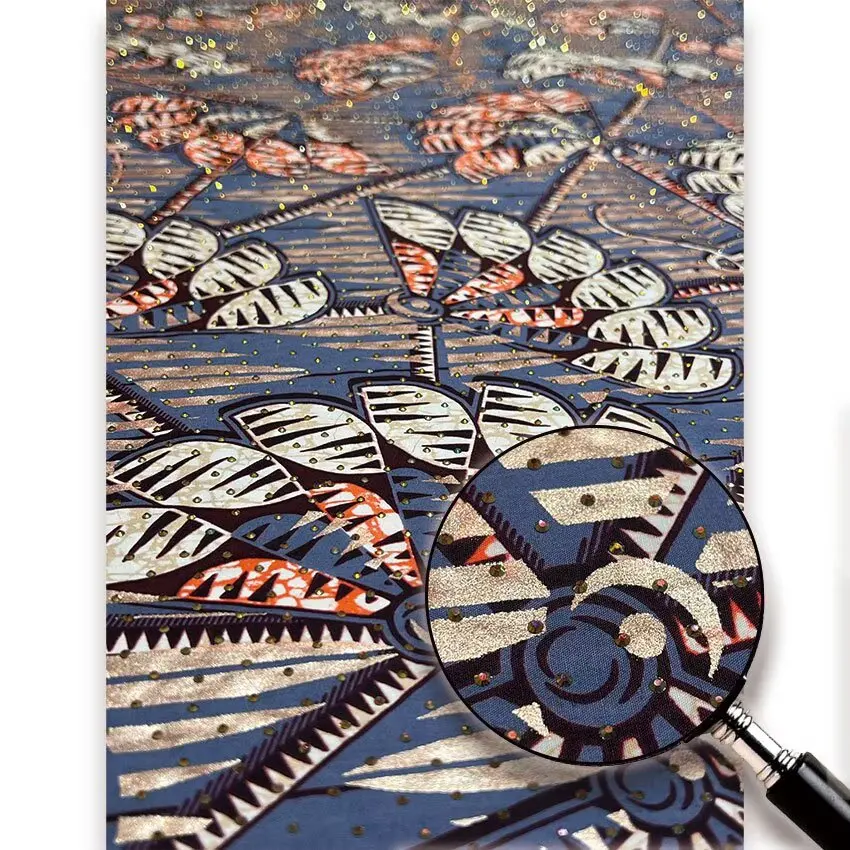 2026 New Style Nigeria Stonk Golden- Wax Print Fabric High Quality African Wax Fabric for Patchwork, Clothing & DIY