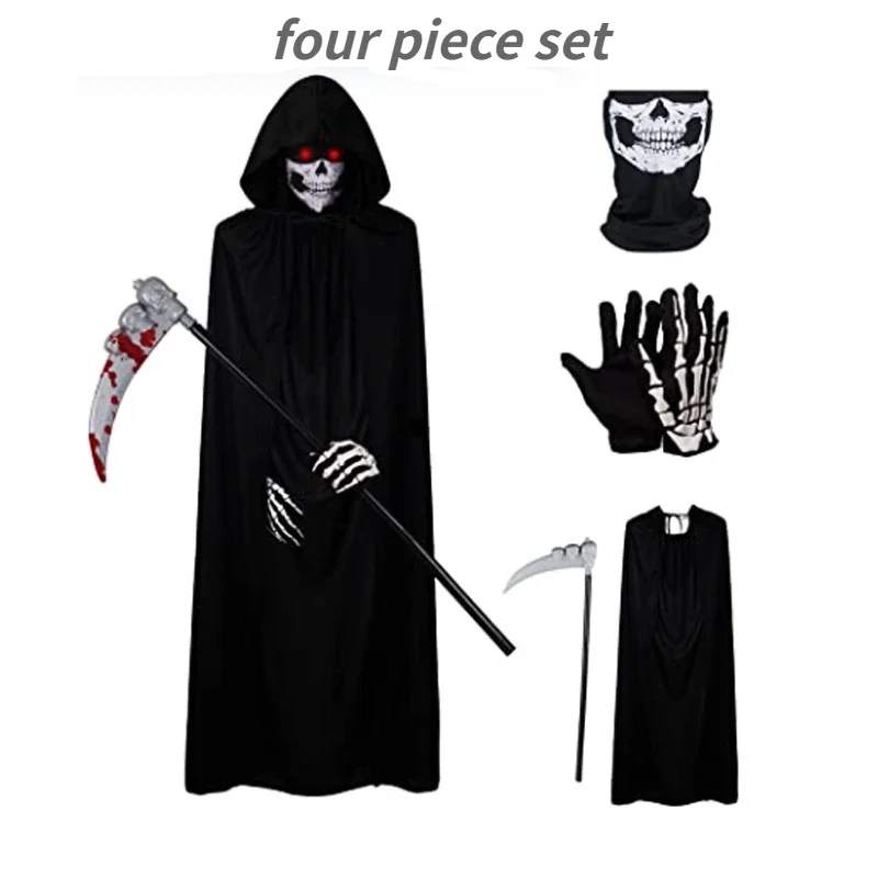 Halloween Party Grim Reaper Black Cloak Cloak Halloween costume prop set