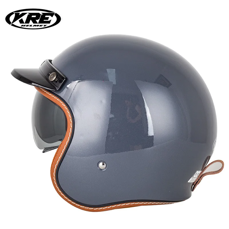 

New Vintage Motorcycle Helmet Summer Helmet Electric Vehicle Locomotive Men and Women Outdoor Riding Locomotive Helmet