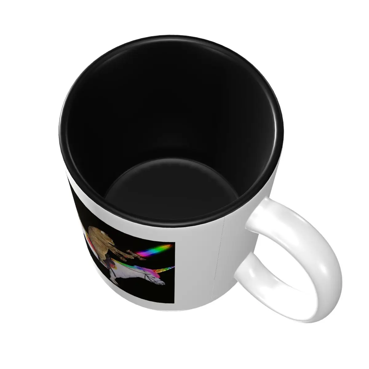 Cat On A Unicorn, Cat, Unicorn, Rainbow Sword Mug Funny Ceramic Coffee Cups Tea Mugs Milk Cup Drinkware Gifts for Woman Man
