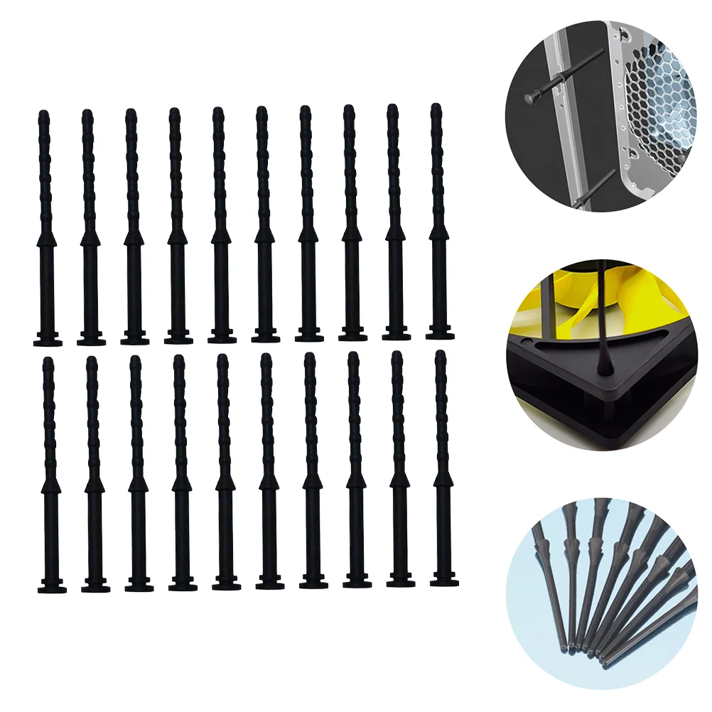 20 PCS Fan Installation Screw Computer Screws Rubber Shock Absorber Cooling Black