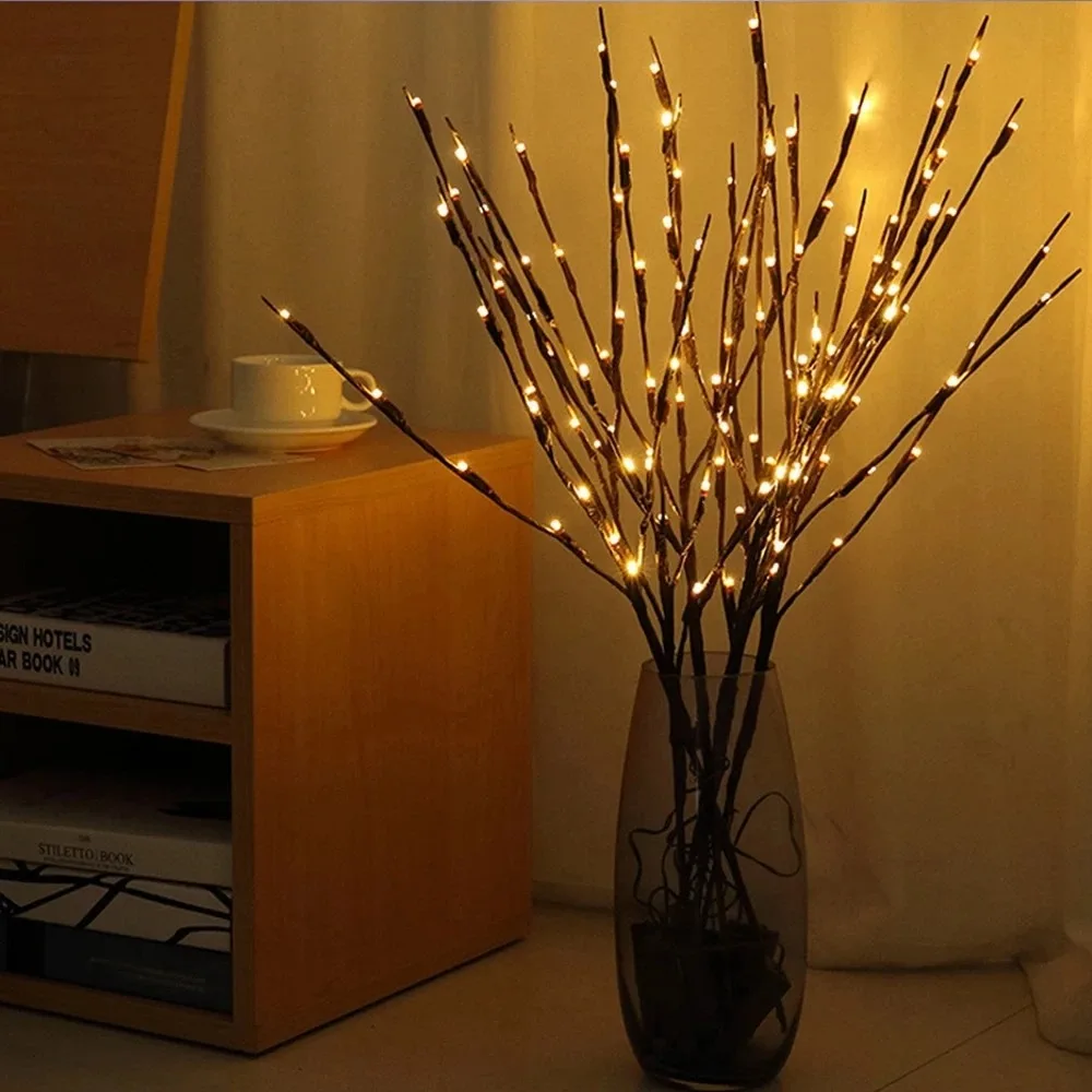 1pcs LED Branch Lights Battery Powered Willow Twig Lighted Branch Decorative Lights Artificial Creative Tree DIY Christmas Light