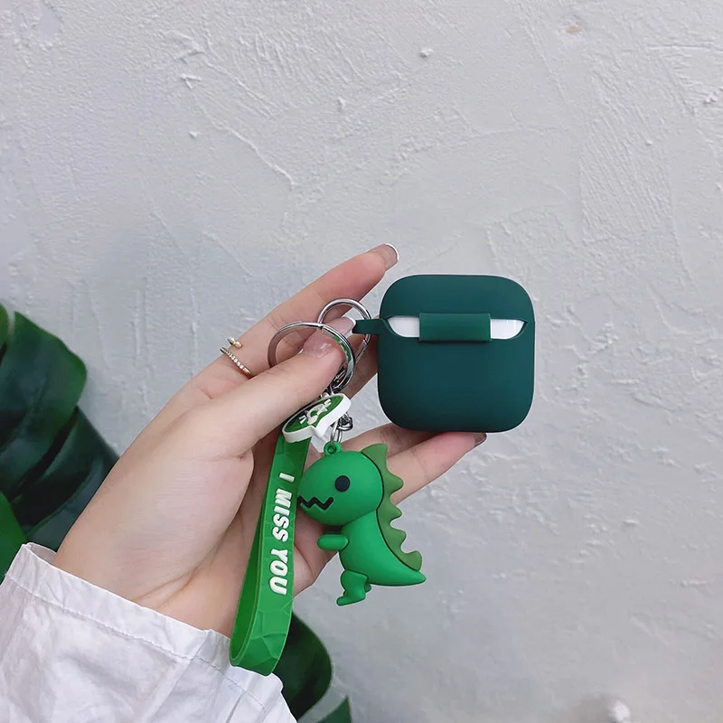 لالأصلي YX06 TWS حافظة كرتون للأذن مضحك ديناصور سيليكون حماية غطاء صندوق الهاتف مع ملحقات المفاتيح