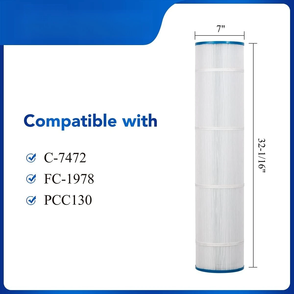 PCC130 خرطوشة استبدال حمام السباحة تحل محل Unicel C-7472 Filbur FC-1978 160332 178585 FC-6475 CCP520 R173578 4 حزمة