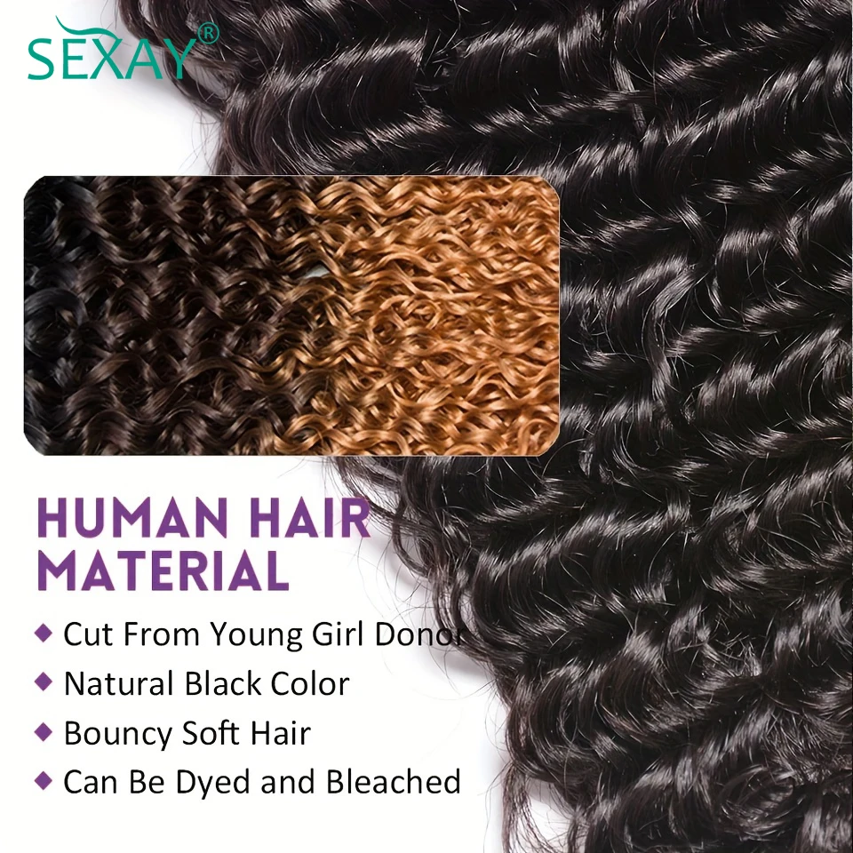 10-30 นิ้ว Deep WAVE Human Hair Bundles 100% บราซิลทอผ้า Extensions Healthy สิ้นสุด Deep WAVE CURLY ผมรวมกลุ่ม