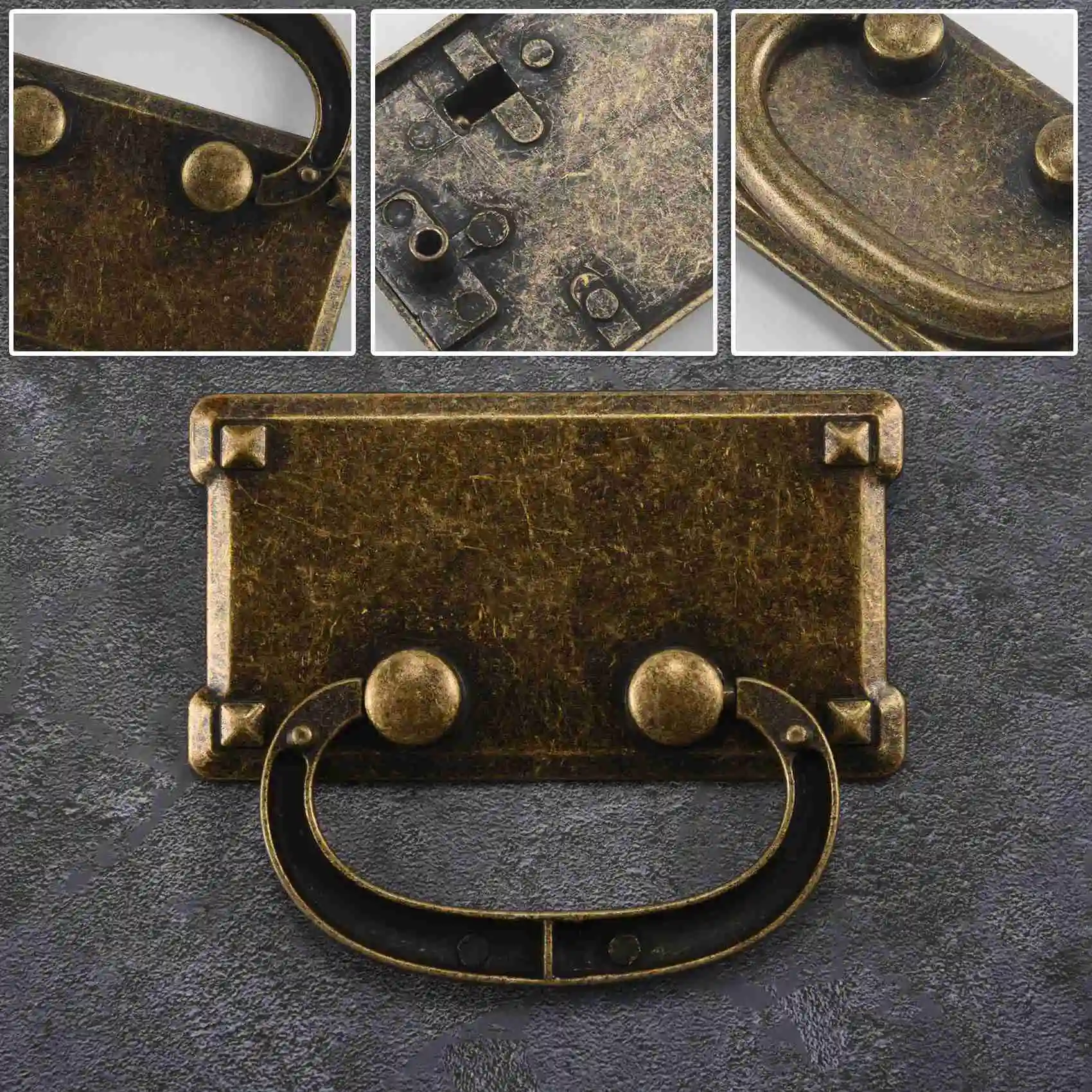 AA84 4 Stück Vintage Antik Bronze Schubladenring Zuggriffe, Schranktür Möbelgriff Dekoration