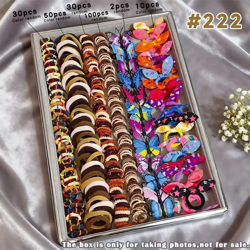 New High Elastic Hair Accessories Set No Hurt Hair Flower Girls Hair Bands Colorful Bow Hair Accessories Girls Children