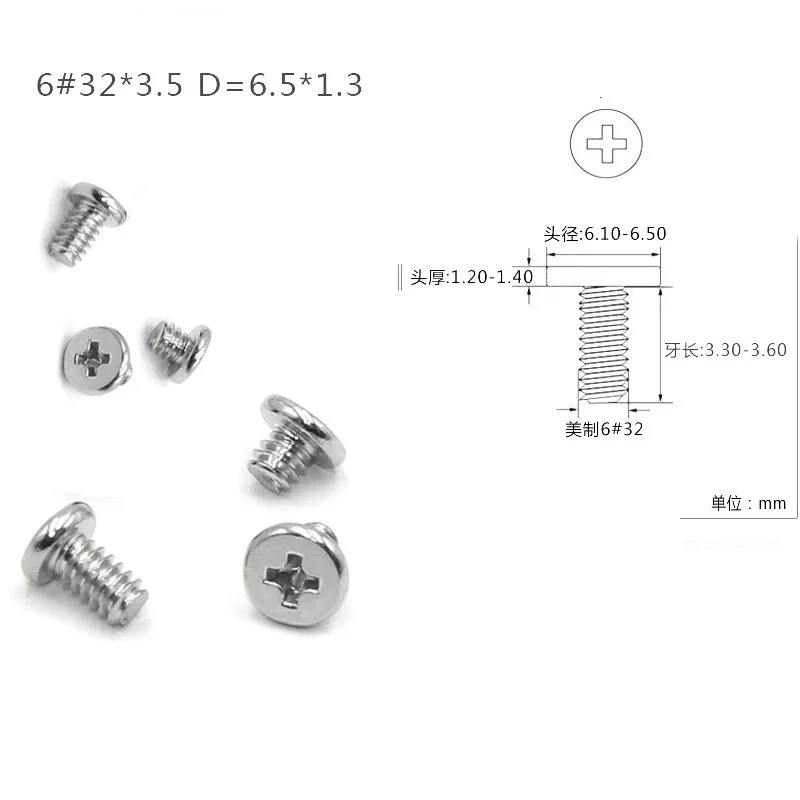 10pcs Cm 6#-32*3.5 Phillips Flat Head Ni-plated Set Screw For Computer Case Hard Disk Unc