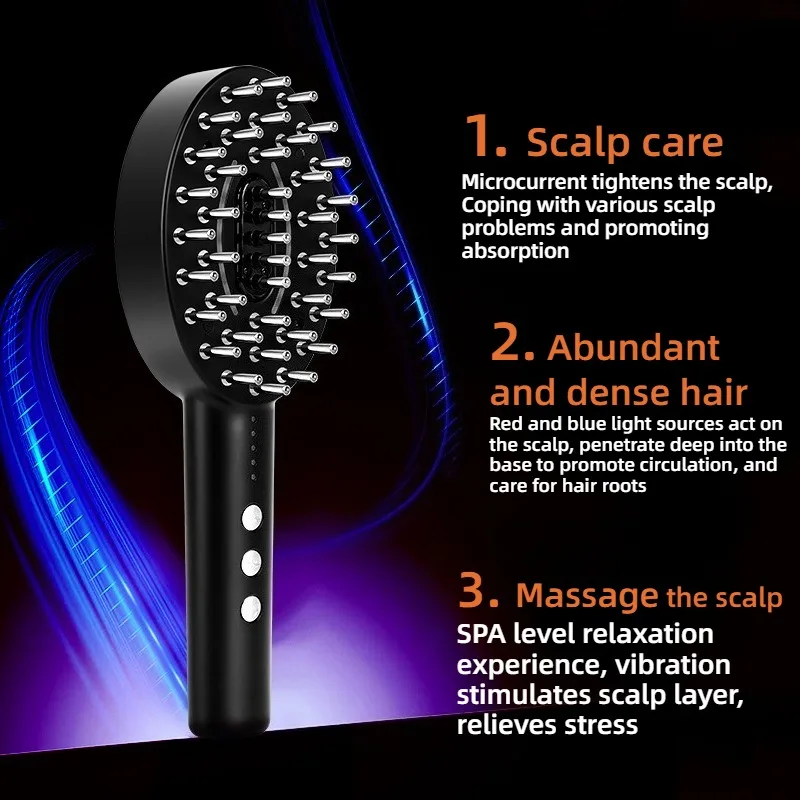 Red Light Therapy Massage Combs Professional Ems High Frequency Vibrating Scalp Massage Comb Portable Durable Massagers Machine