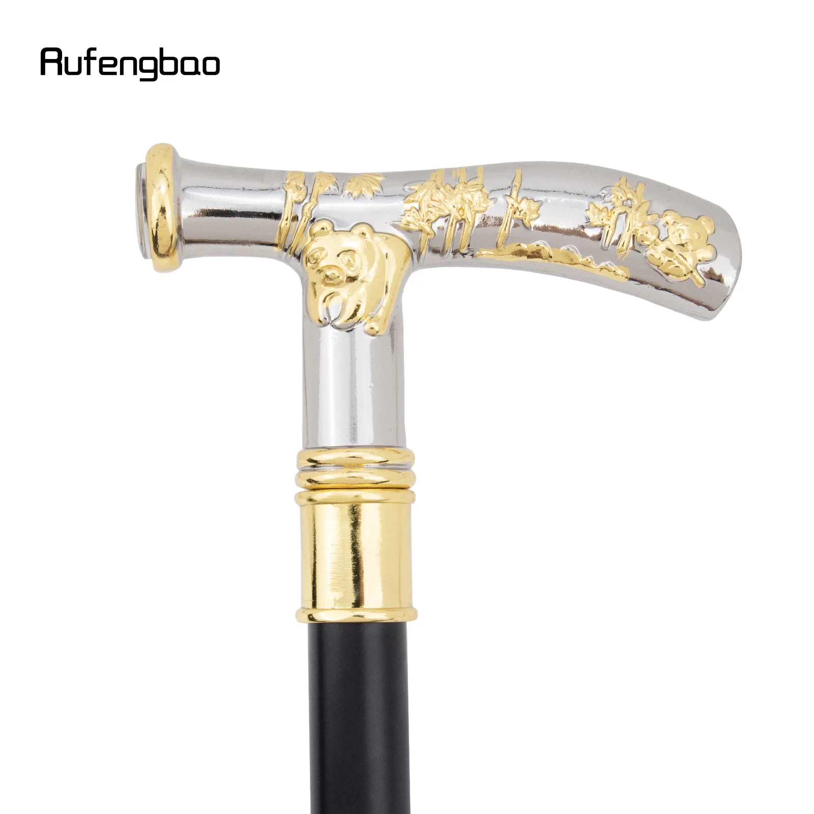 الأبيض الذهبي الباندا البوصلة عصا قصب المشي شهم أنيقة تأثيري قصب مقبض Crosier أداء المرحلة قصب 92 سنتيمتر
