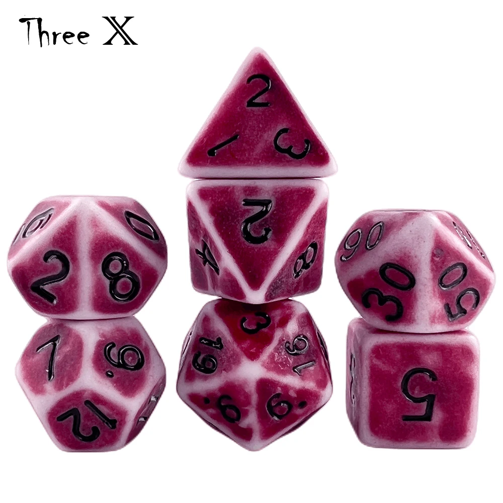 Retro Effect Dice Set 7Pcs/Set +  Bag Polyhedral TRPG DNDGame Rpg Games for Opaque D4-D20 Multi Sides Board Game