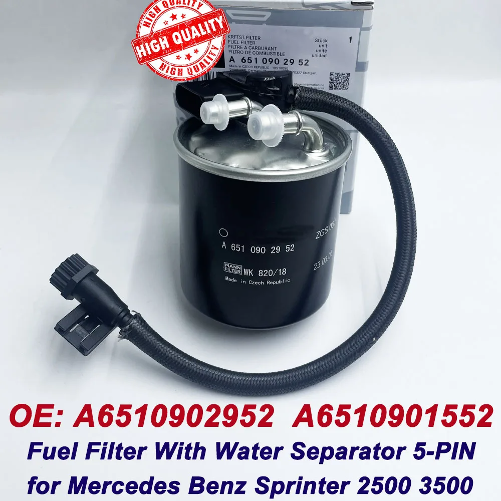 

Fuel Filter + Water Separator for Mercedes Benz Sprinter 2500 3500 OEM 6510901552 6510902952 6510903052 A6510901552 A6510902952