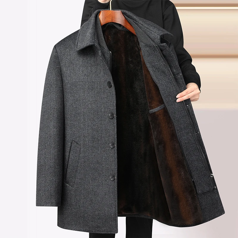 2023 new arrival winter jacket men fashion Woolen Coat Men's Casual Wool thicken warm trench coat Men Dress Jacket Size M-4XL