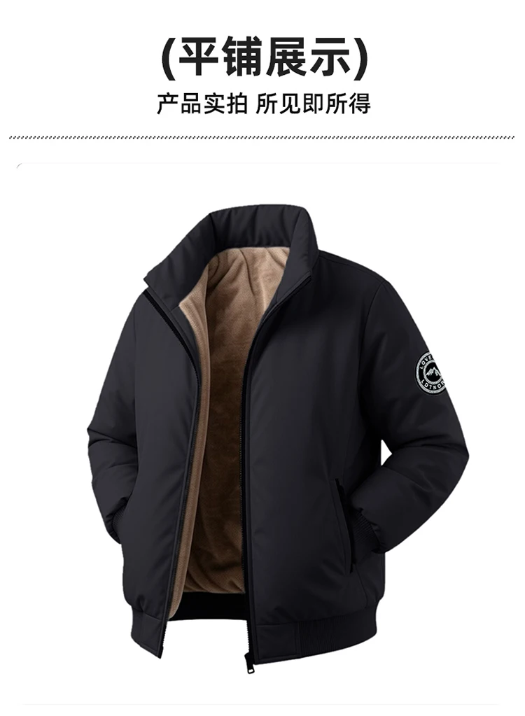 Men's Jacket Stand Collar Stamp Mens Parka Winter New Down Jacket Fleece Warm Jackets Men Business Leisure Coat Baseball Coats