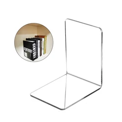 1PC Transparent Acrylic Bookends Stand Bookshelf Desktop Decorative Storage Rack Bookend Book Holder School Stationery