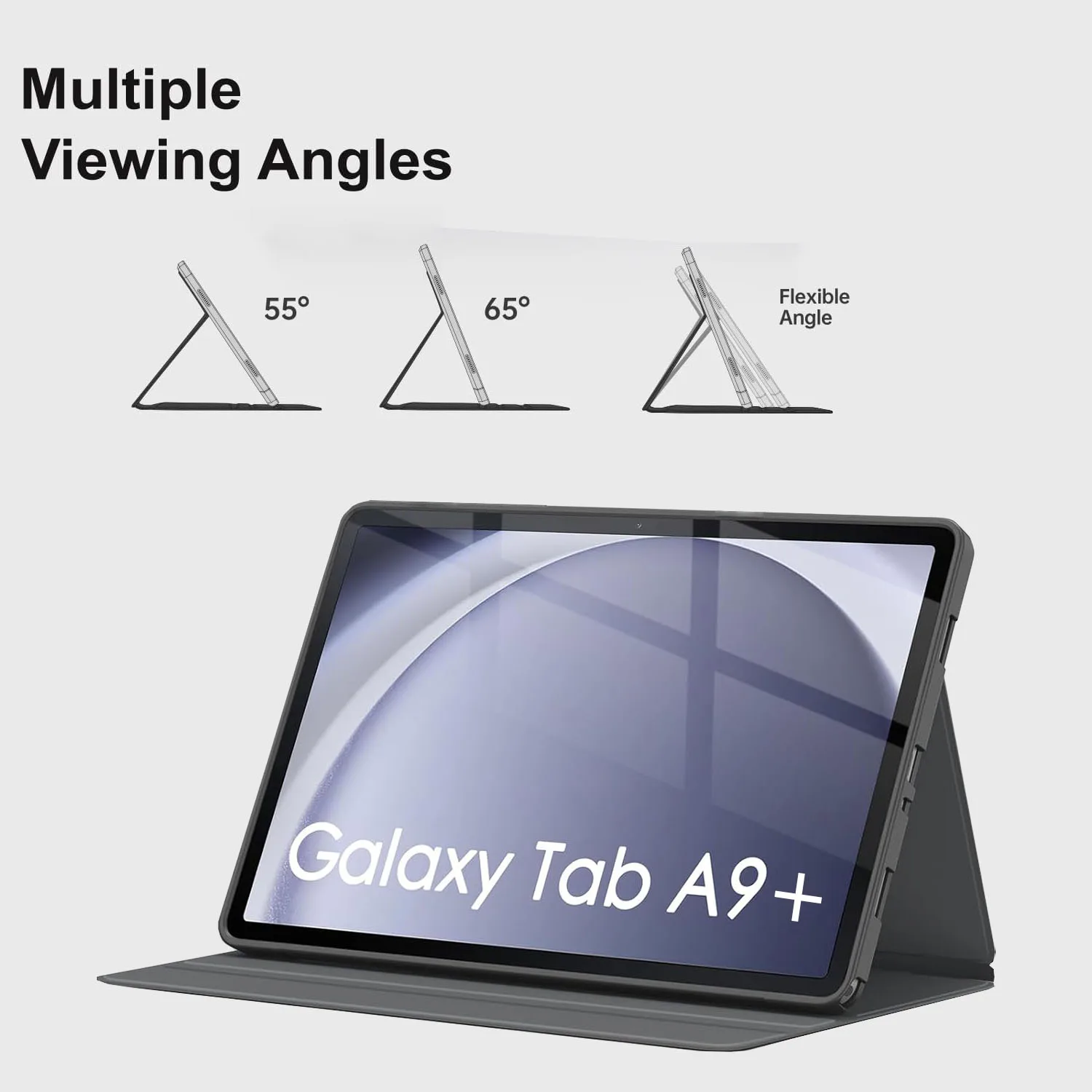 حافظة Galaxy Tab A9+ Plus 5G، غطاء حامل متعدد الزوايا متوافق مع طراز Samsung Galaxy Tab A9+/A9 Plus مقاس 11 بوصة 2023