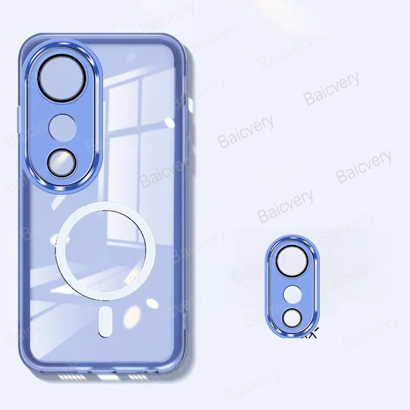 For VIVO V40 Fundas Coque Colorful Camera Lens Protective Case Support Magnetic Wireless Charger