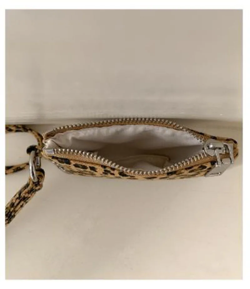 جديد رصع حقيبة كتف حامل بطاقة الائتمان الصغيرة ليوبارد عملات المحافظ للنساء حقيبة يد محفظة برشام قلادة حقائب كروسبودي