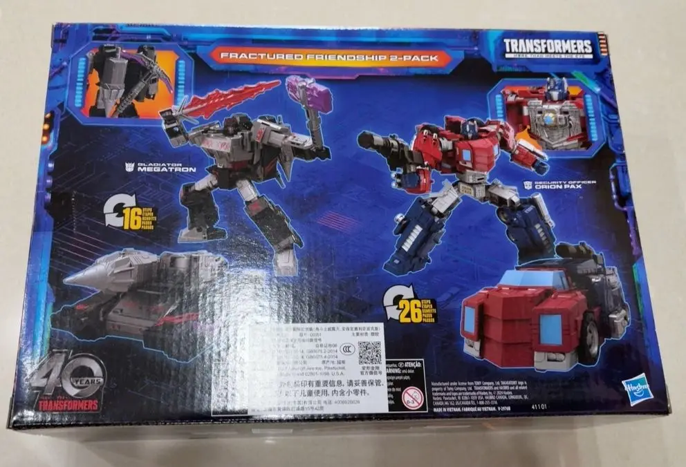 Juguetes de transformación 2024 SDCC exclusivo Heritage Joint Crack amistad Megatron Orion Pax personaje de acción modelo juguete Hobby regalo