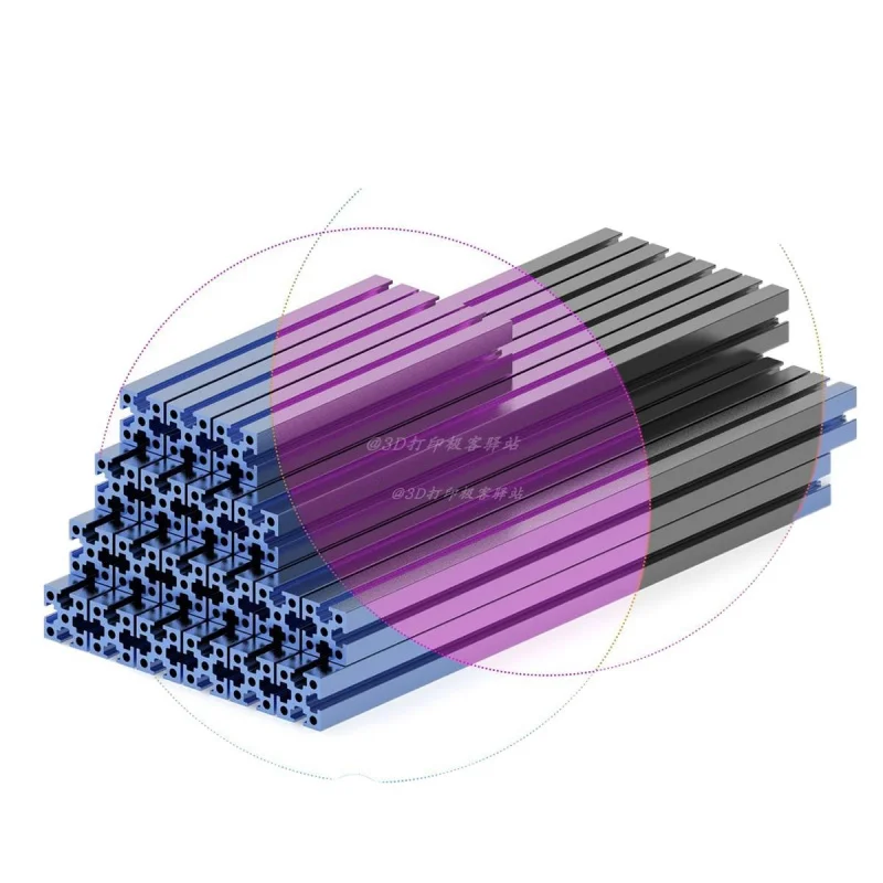 Для Voron 0,1 Wolong официальная секция 1515, алюминиевый профиль, анодированный черный, нарезание, сверление, резка