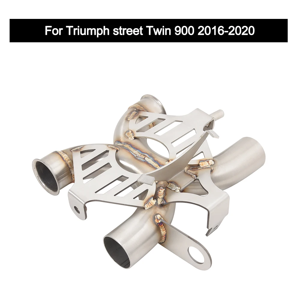 

For Triumph Street Twin 900 2016-2020 Motorcycle Exhaust System Stainless Steel Escape Moto Middle Pipe Link Tube
