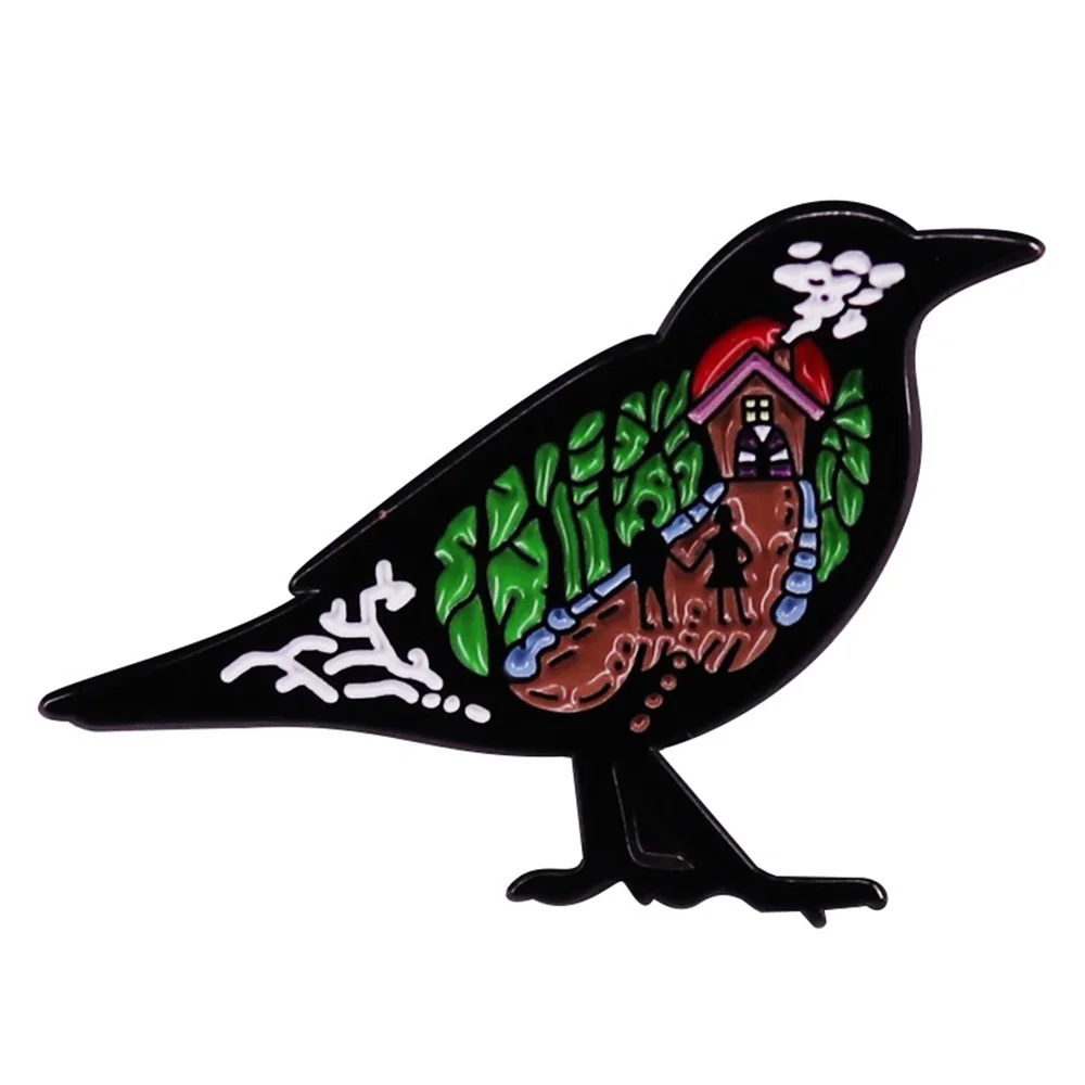 Creative Bird Brooches Color Painted Hiking Camping Badges Custom Made Metal Lapel Pin For Backpack Jeans Jackets Gifts Friends