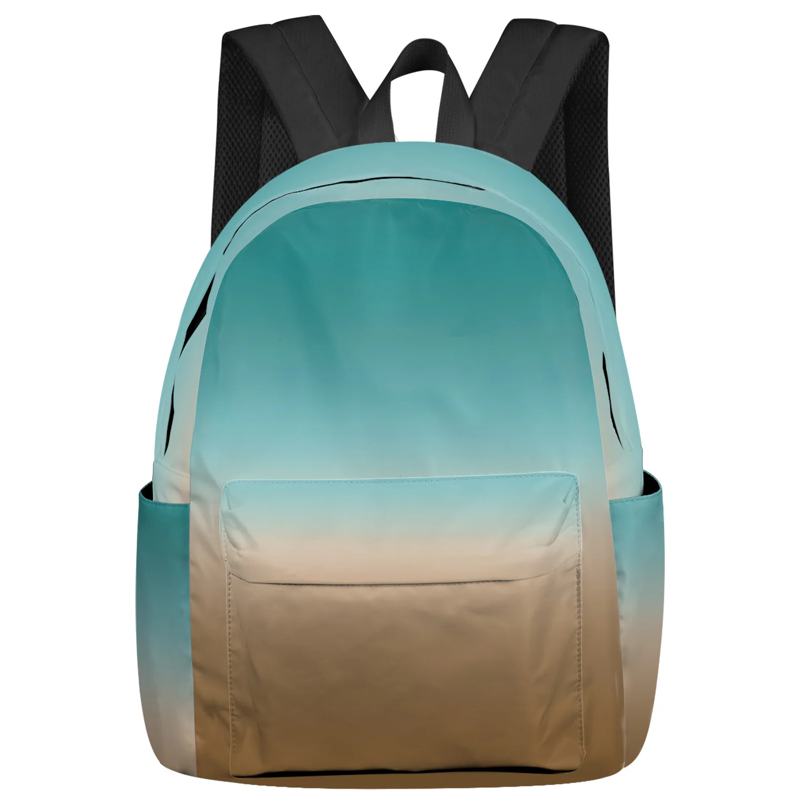 

Brown Cyan Turquoise Gradient Women Man Backpacks Waterproof Travel School Backpack For Student Boys Girls Laptop Bags Mochilas