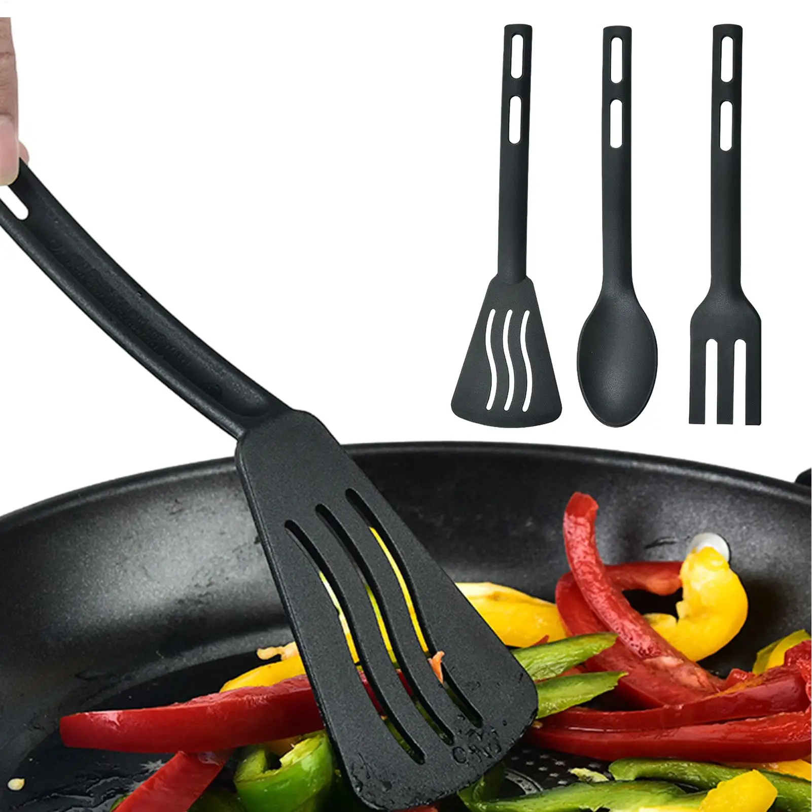 Heat Resistant Kitchen Utensils Set Portable Non Stick Kitchen Accessories Comfortable Handle Nylon Cooking Utensils