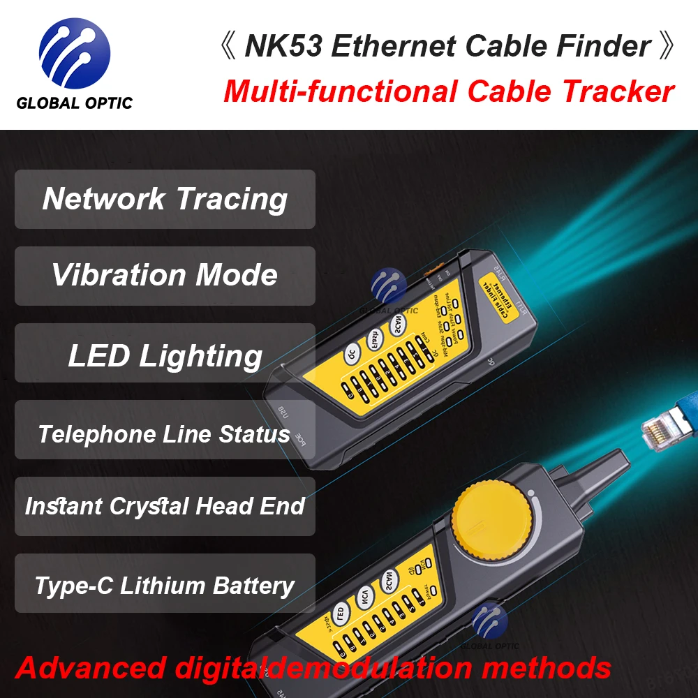 

NK53 All In 1 RJ11 RJ45 Cat5 Cat6 Telephone LAN Network Cable Tester Detector Wire Tracker Tracer Toner Ethernet Line Finder