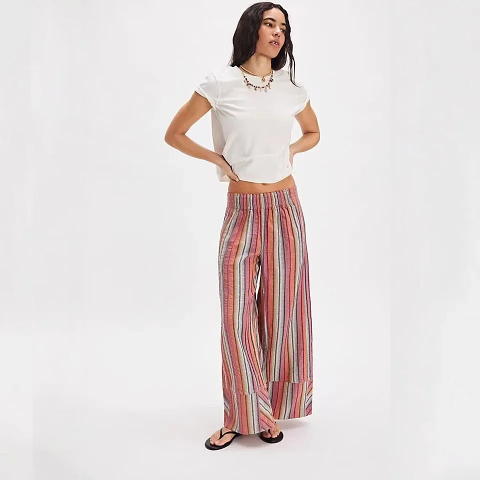 

2025 Striped Wide Leg Pants for Women New Casual High Waisted Trousers for Women Harajuku Style m