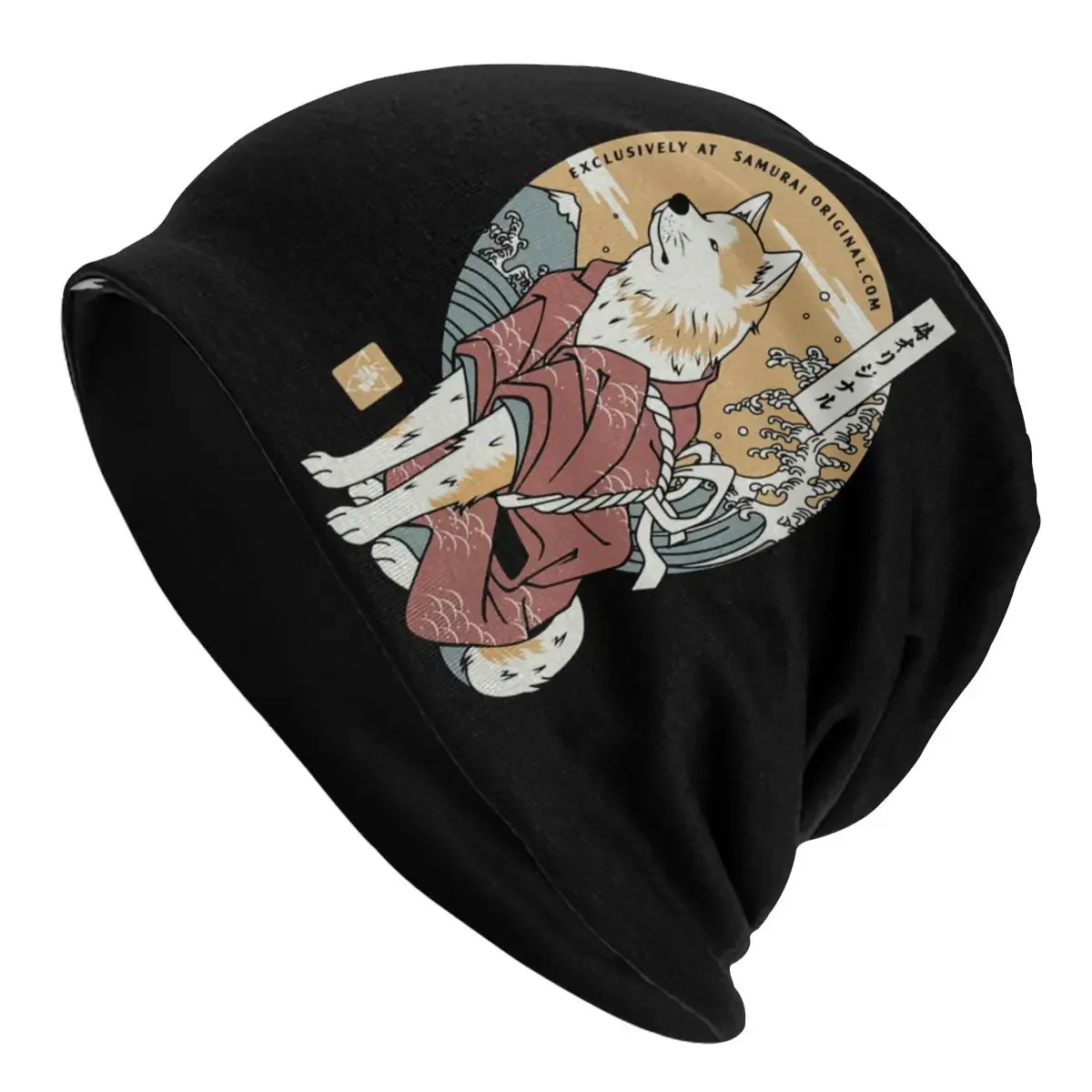 Custom Akita Dog Samurai Warrior Bonnet Homme Fashion Knitted Hat For Men Women Warm Winter Japanese Cartoon Animal Beanies Caps