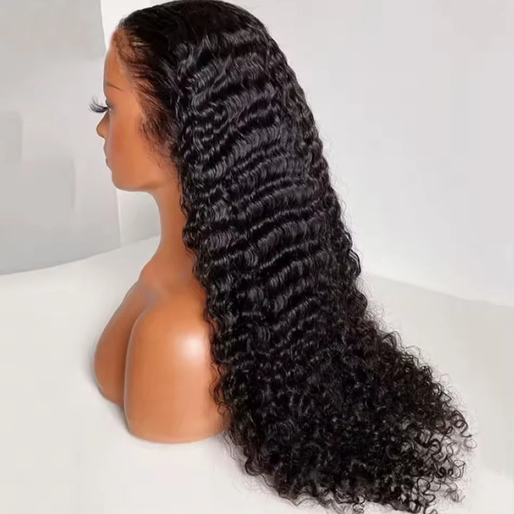 42 40 30Inch 300 Density 13x6 Hd Lace Frontal Wig Water Deep Wave Human Hair Wigs 100% Lace Curly Wigs For Black Women