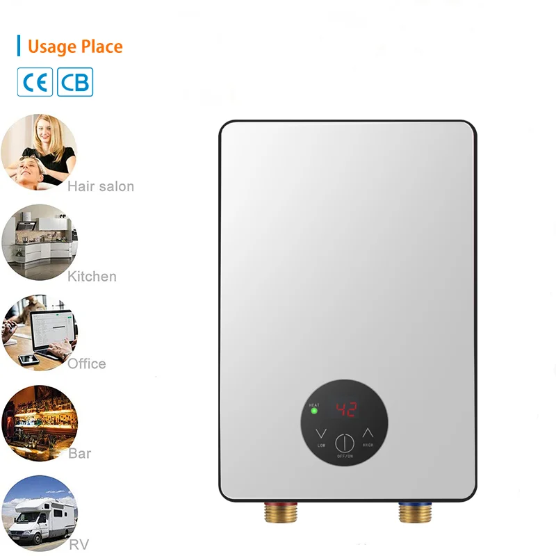 220V 5.5kw Instant Electric Portable Mini Hot Water Heater Shower Water Heater For Bath