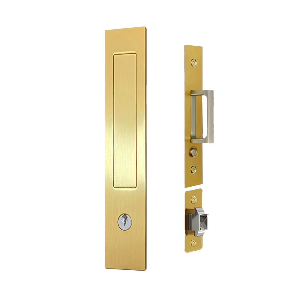 Zinc Alloy Sliding Door Handle with Integrated Pocket Lock Space Efficient Design Perfect for Any Interior Decor