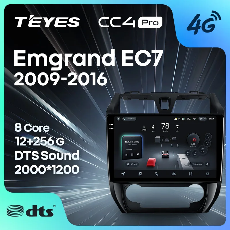 TEYES CC4 PRO For Geely Emgrand EC7 1 2009 - 2016 CarPlay Radio Multimedia Stereo Car Play Android Auto 2DIN Autoradio