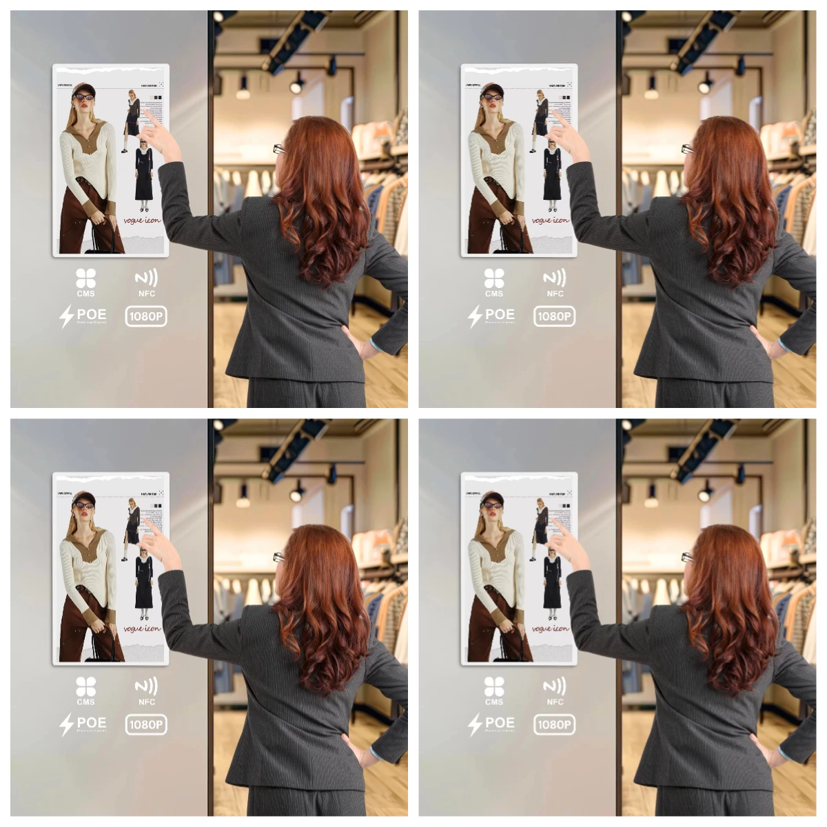 Spring Promotion：Wall-Mounted 32 Inch Digital Signage Display 4+64GB Android 14 Optional POE/NFC Touch Screen for Business