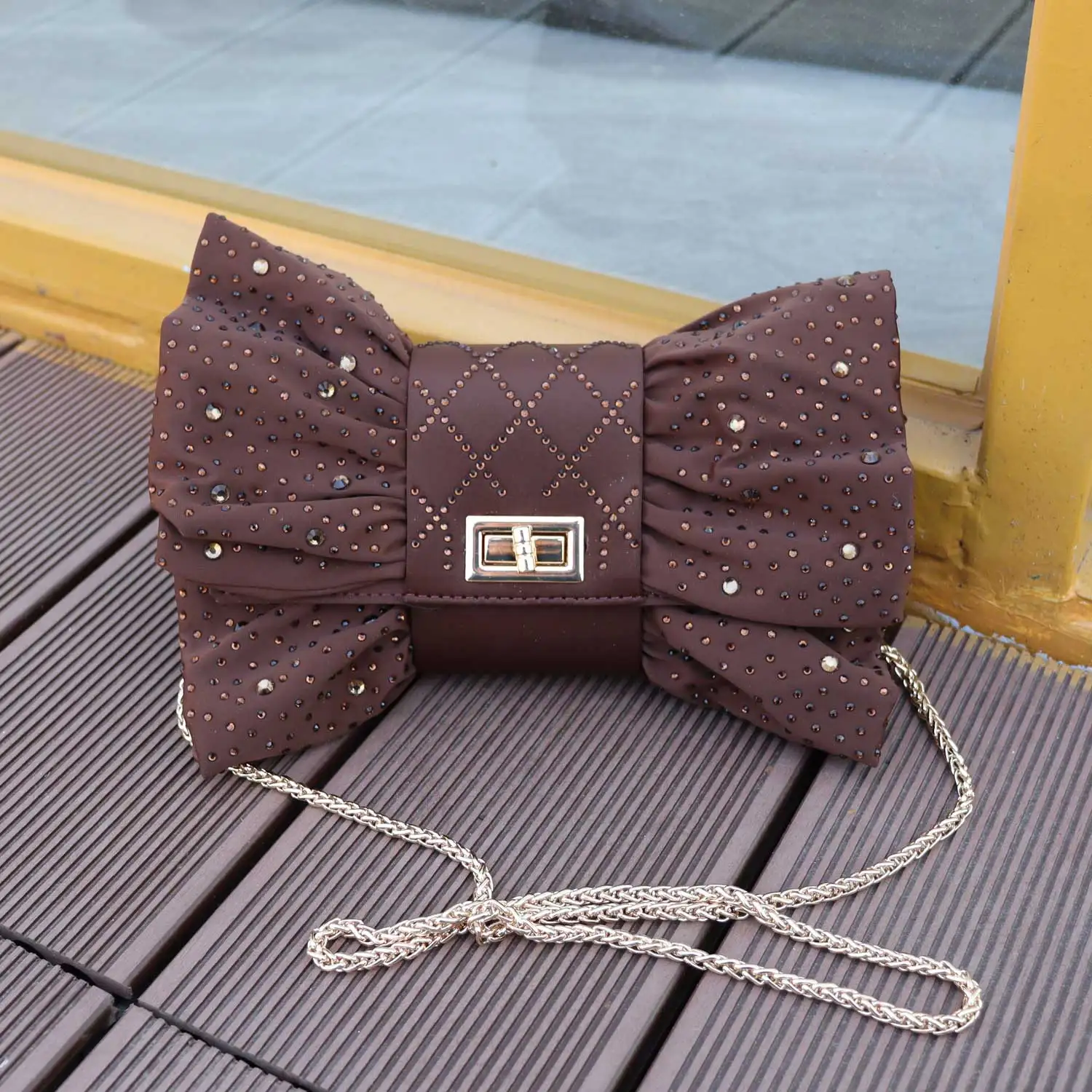 

Classic Night Banquet Bag Cheaper Grace Bowknot Silks Women Evening Bags for Pochette Prom Clutch Bags Ladies Purse Handbags