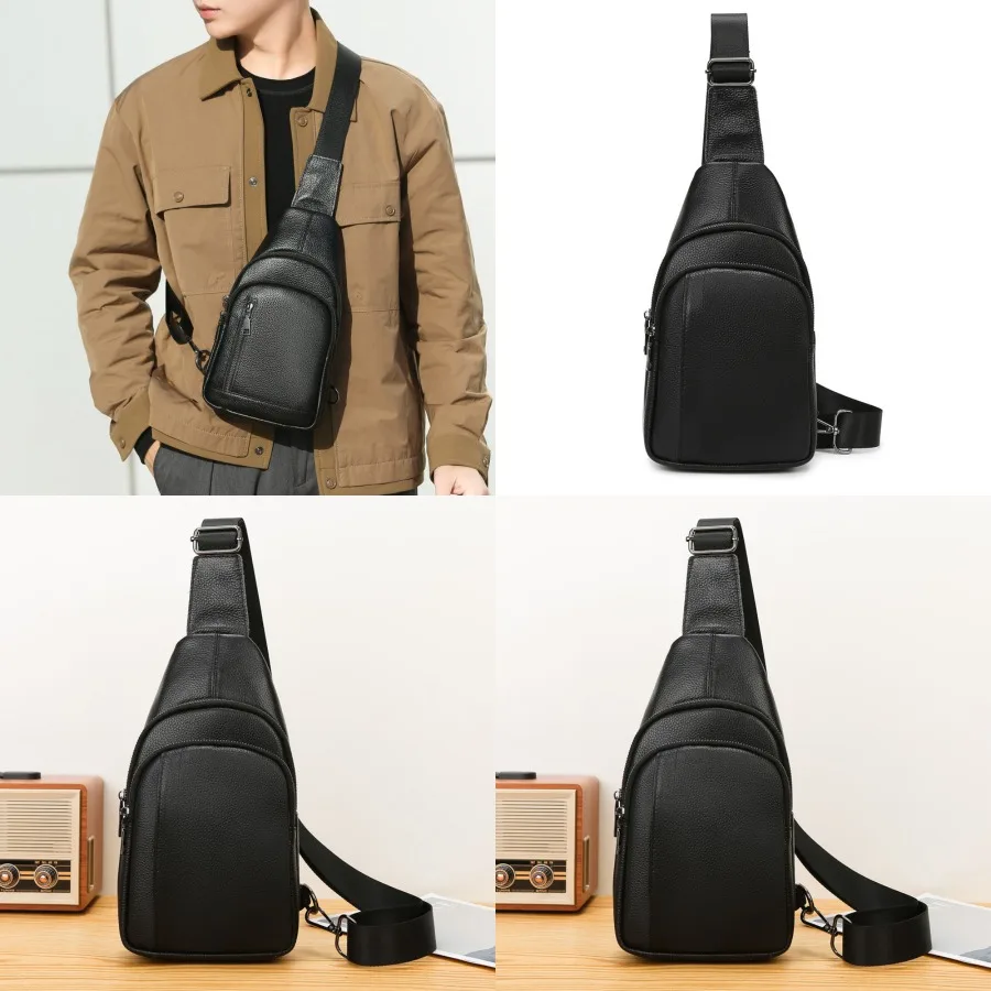 

【New style】Manufacturer genuine leather chest bag men's - backpack top layer leather casual multifunctional backpack leisure tr