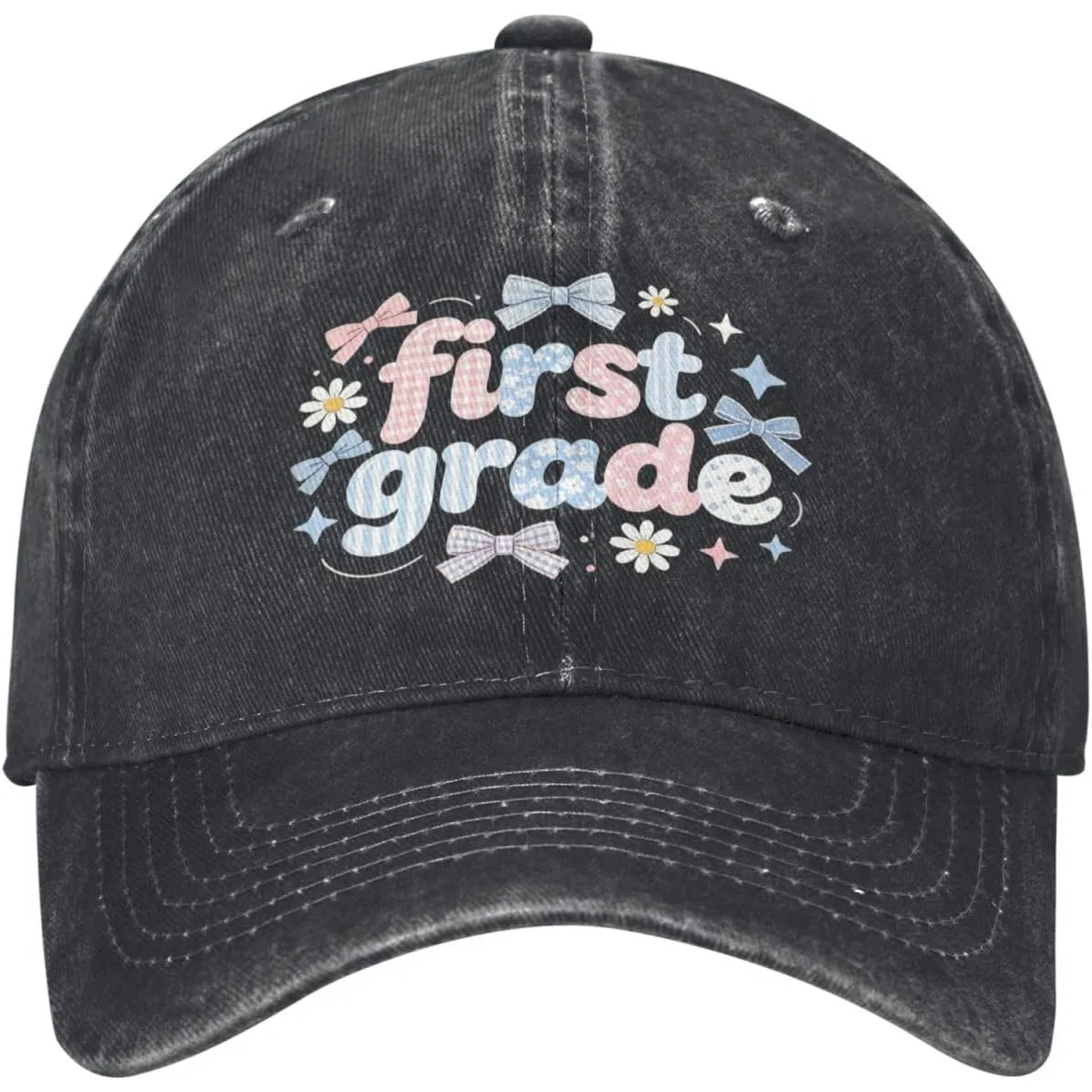 First Grade Back to School Student Dad Hats Black Breathable And Comfortable, Suitable For Daily Use, Sports
