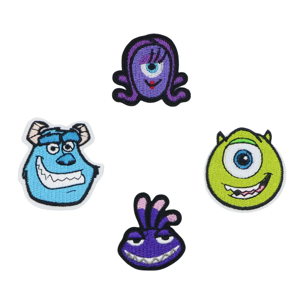 Cartoon Monster Sticker  Animal Patches for Clothes Girls Boys Favorite Embroidery Appliques Child Clothing Accessories