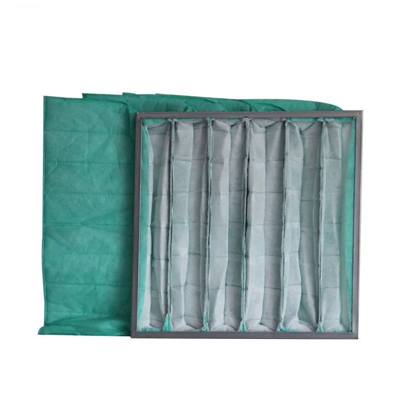 F6 medium efficiency filter bag green non-woven fabric glass fiber hot pressed cotton central air conditioning fresh air filter