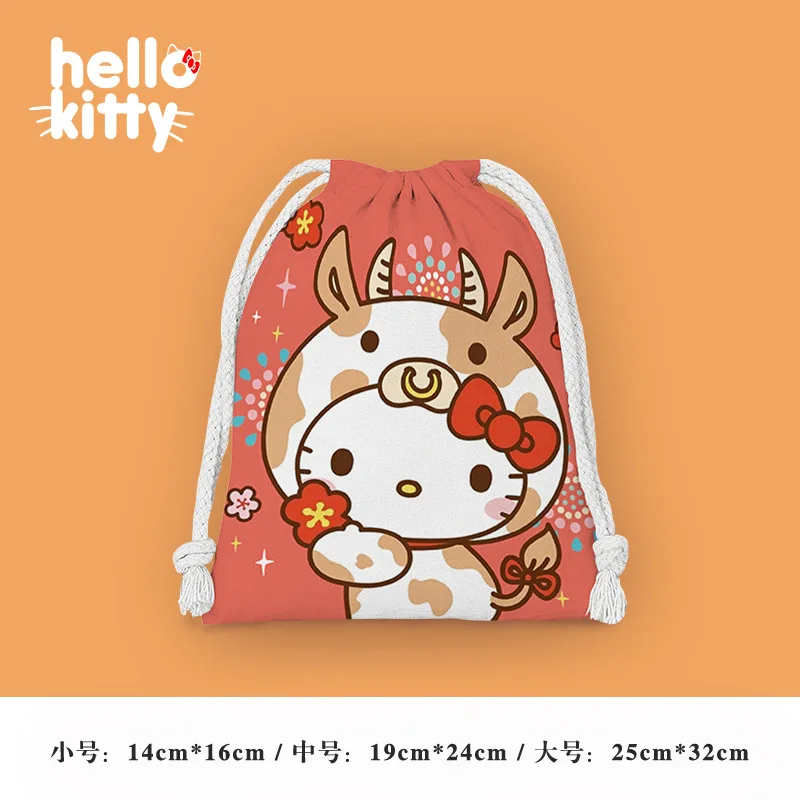 New Hello Kitty Drawstring Organizer Fashion Trendy Women\'s Printed Waterproof Cosmetic Organizer Drawstring Folding Pouch Gifts